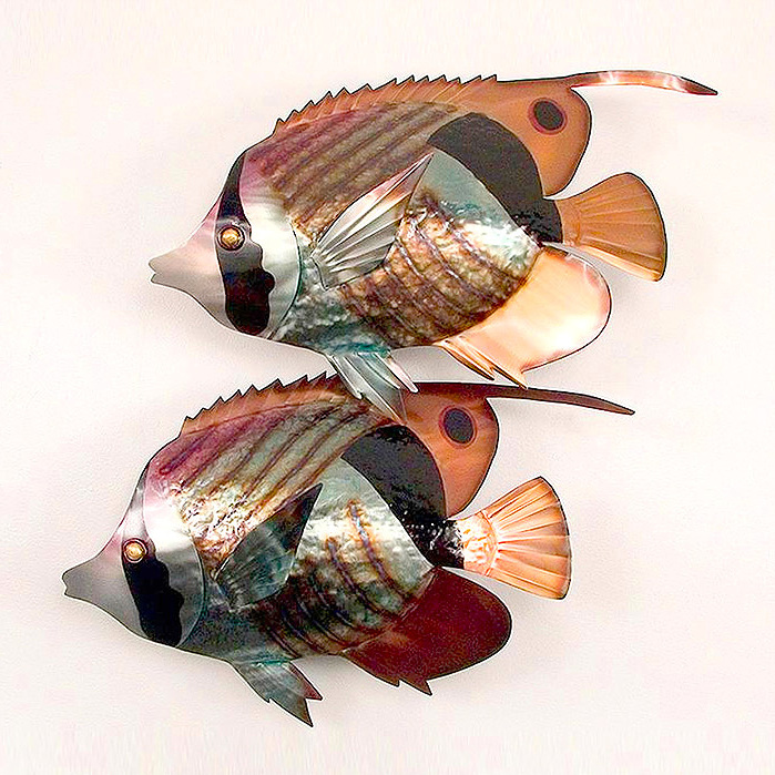 Copy of Striped Butterfly Fish Outdoor Double Wall Art