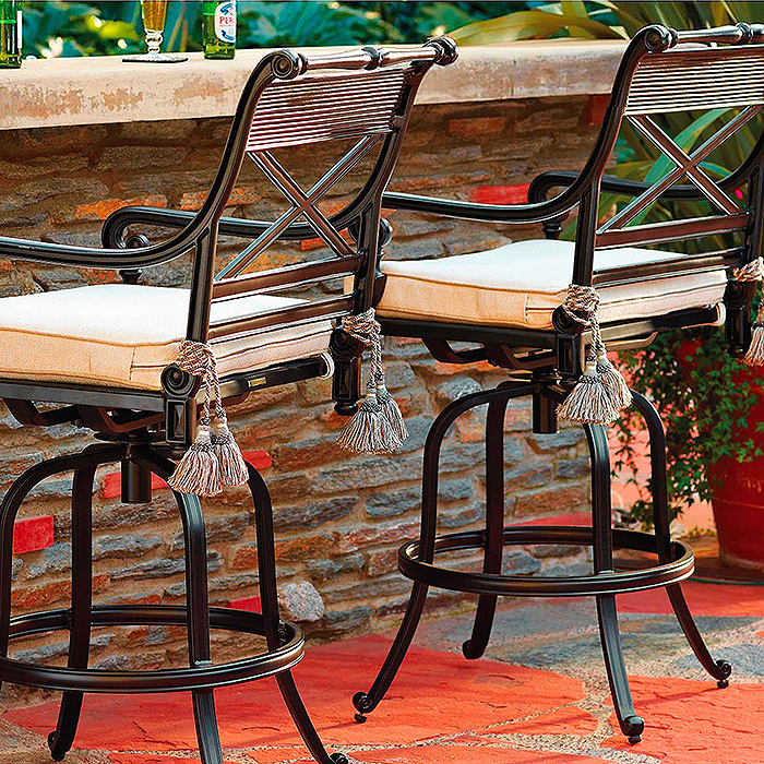 Copy of Carlisle Set of Two Swivel Bar Stools in Onyx Finish