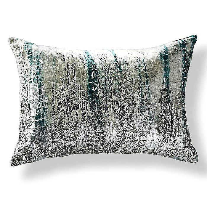 Zoe Geometric Beaded Lumbar Decorative Pillow