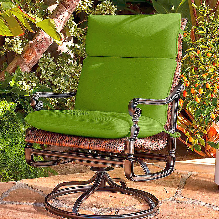 Set of Two Carlisle Woven Swivel Rocker Lounge Chairs, Highback Cushion in Gingko Rain