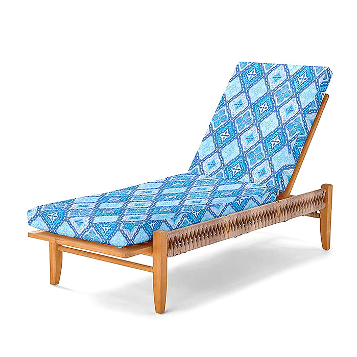 Copy of Laguna Chaise with Cushions in Savona Tile Cobalt