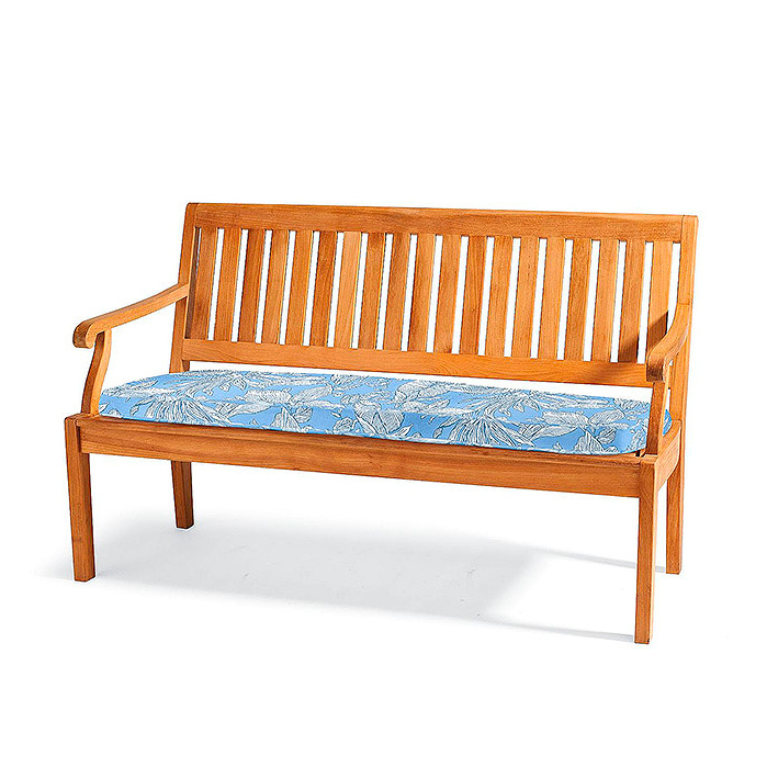 Copy of Cassara 5' Bench in Natural Finish with Cushion in Bermuda Breeze Indigo