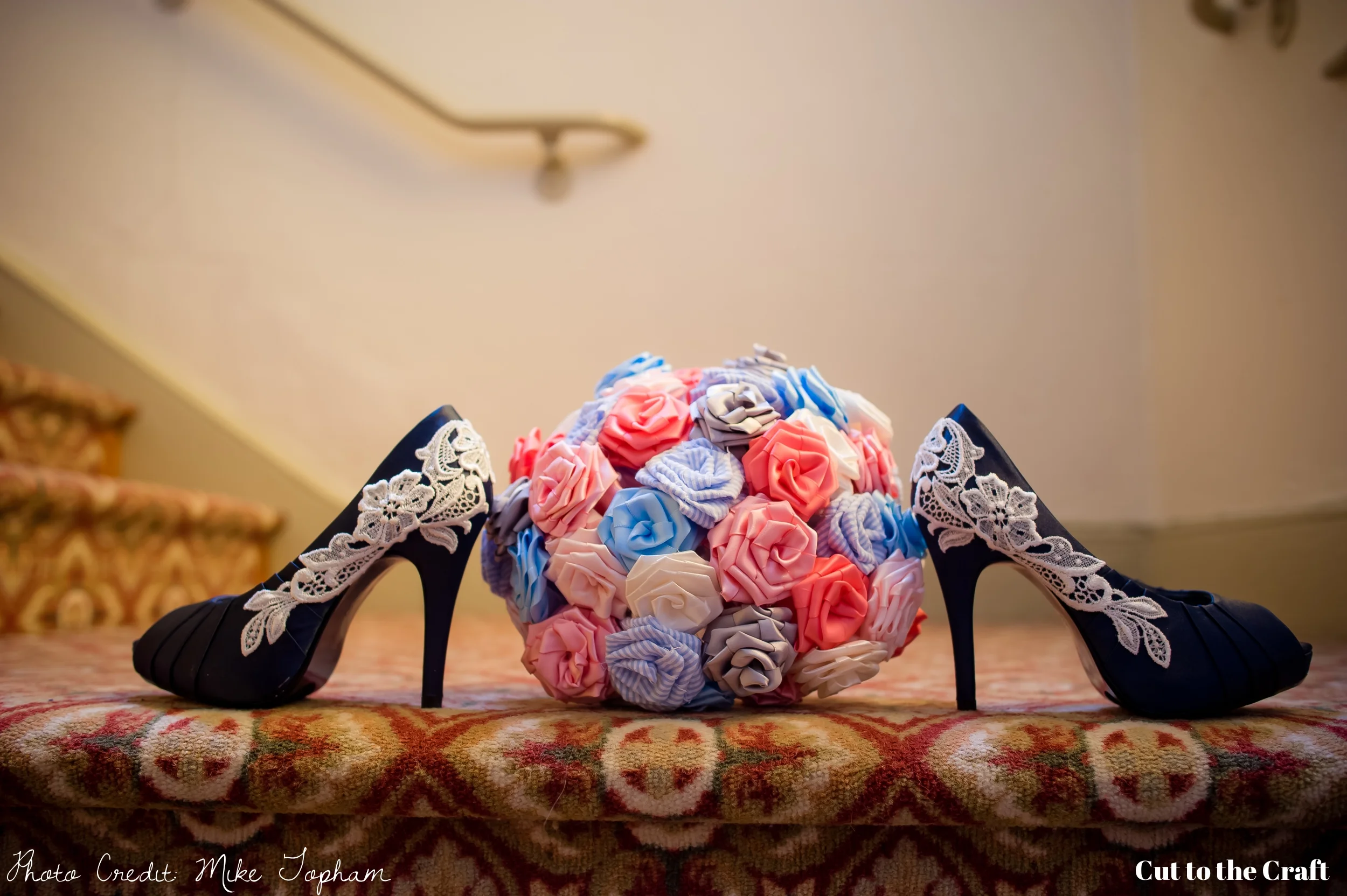 I obviously have pictures of my bouquet without my shoes. But seriously... look at those shoes.