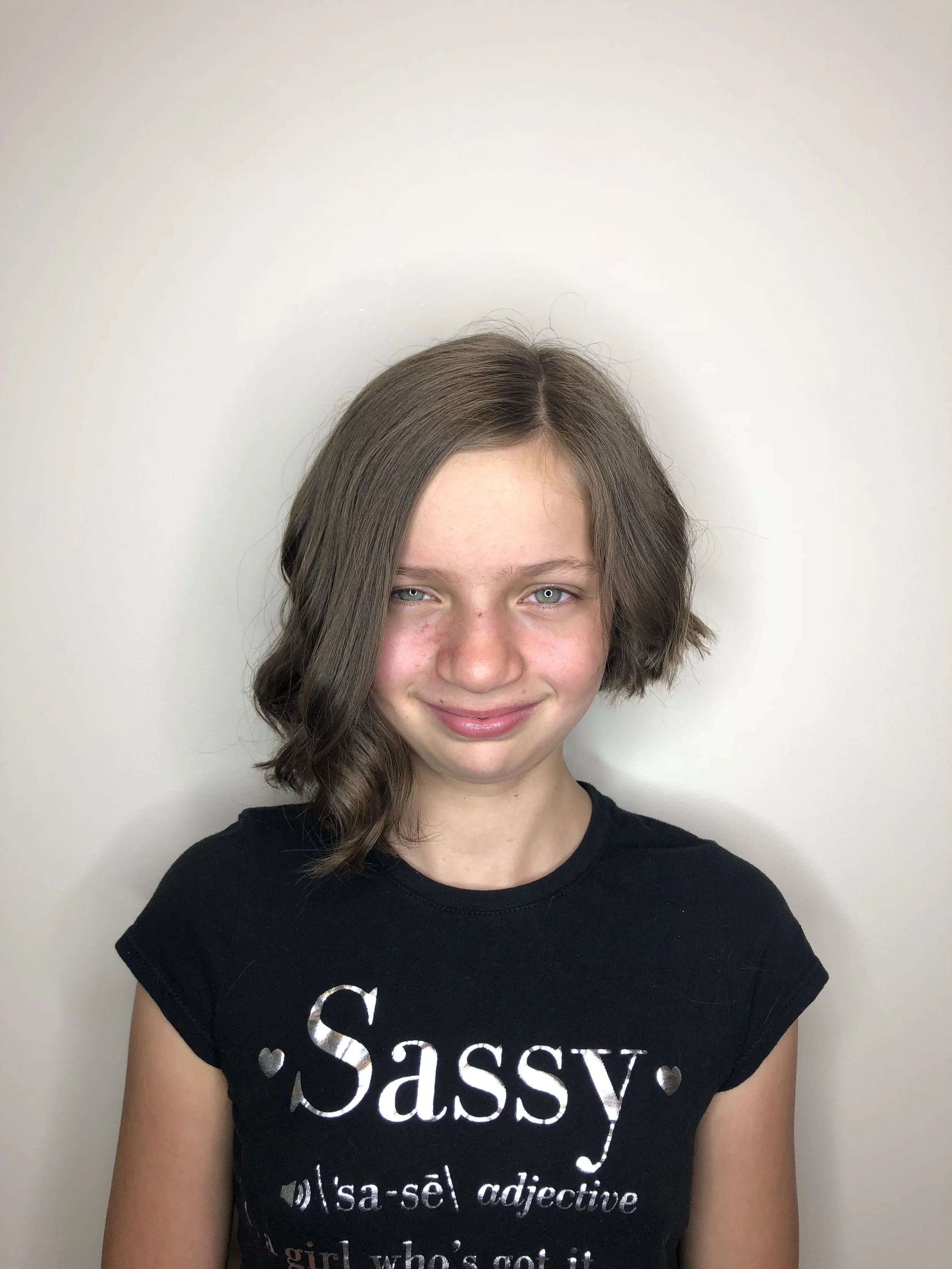 Asymmetrical kid's cut by Sandy