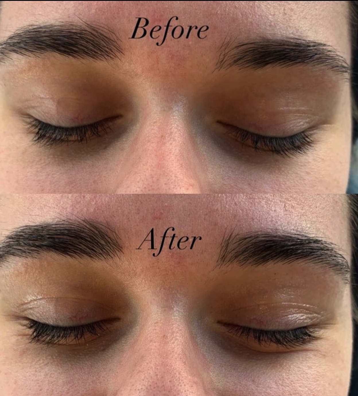 Brow wax - before and after