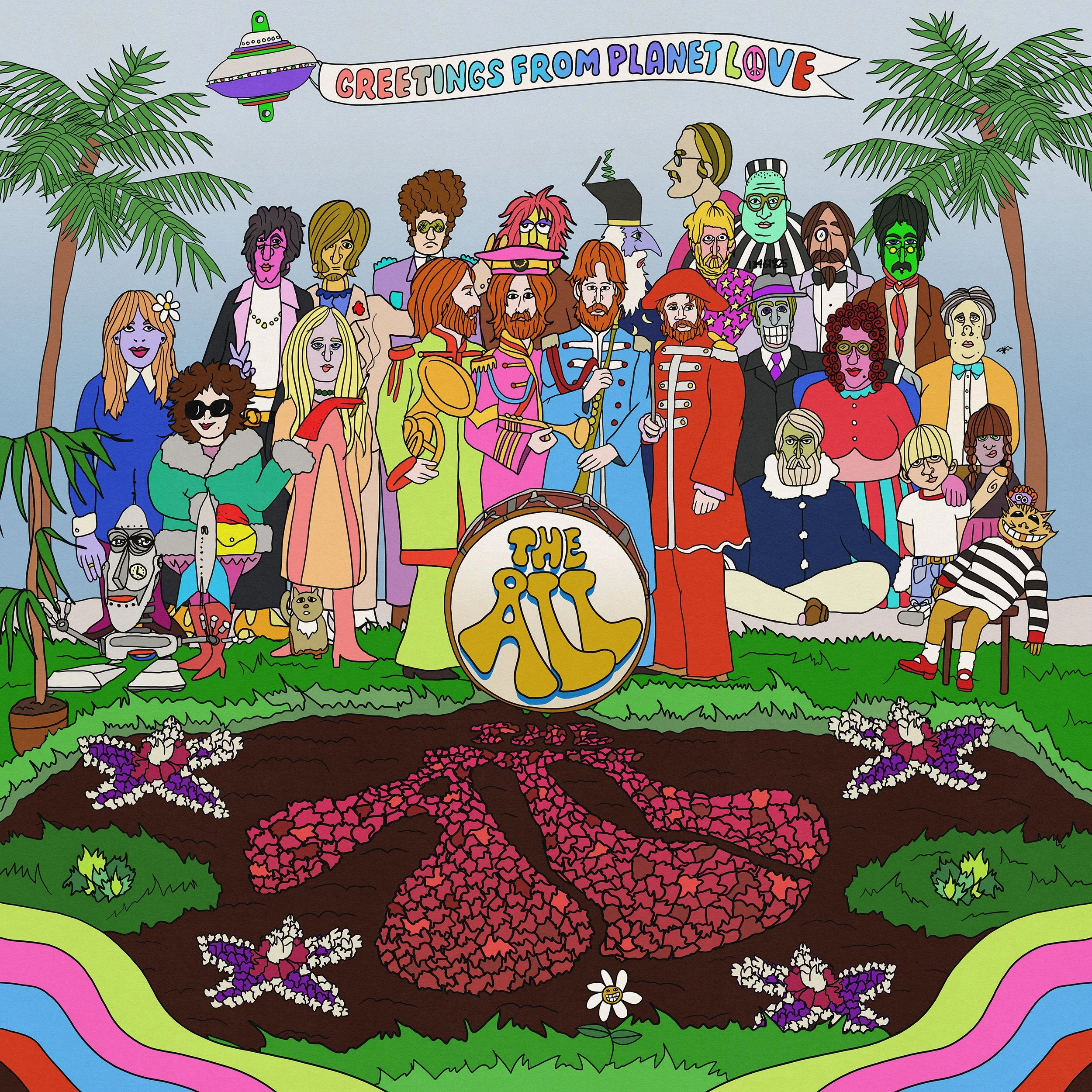 Cover Art Illustration for The All 'Greetings From Planet Love' on Esoteric Recordings