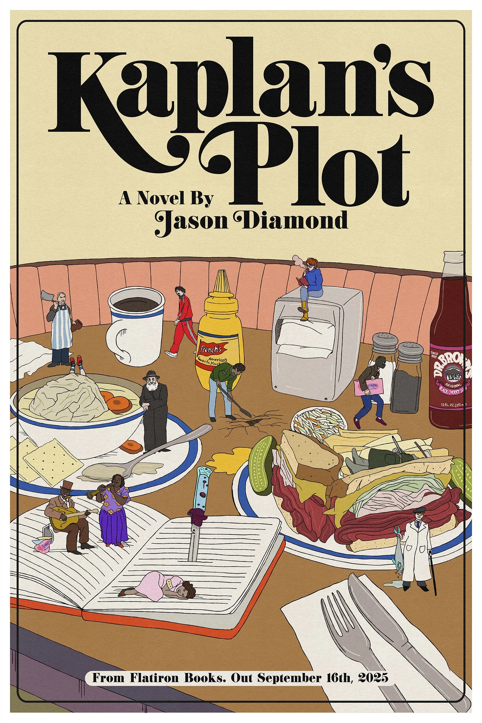 Poster design for Jason Diamond novel, 'Kaplan's Plot' on Flatiron Books
