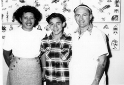 Felix (L) with son Hiro and wife Nui (Circa 1950's)