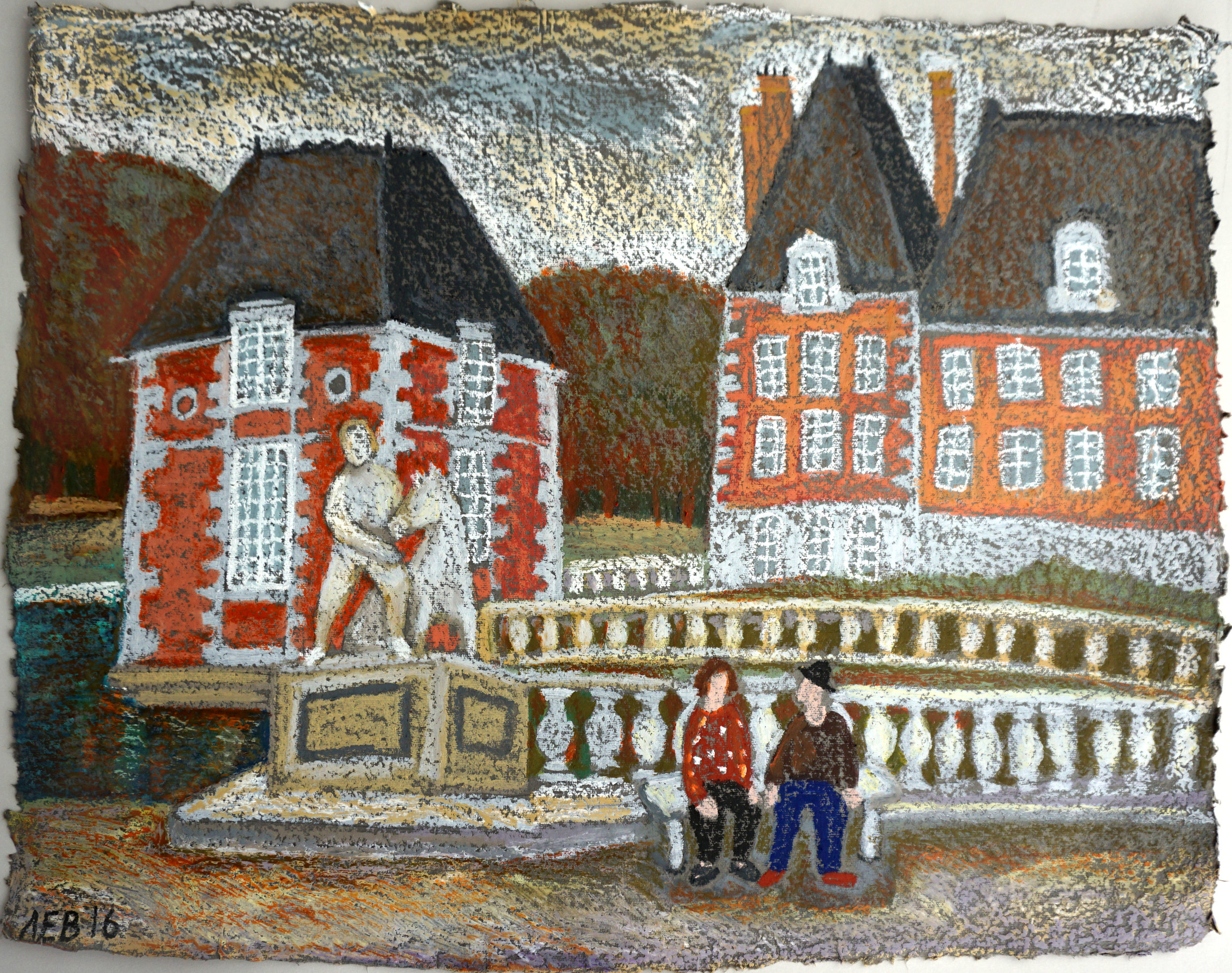 28)%22 Шато-де-Куранс%22 48x63cm, 2016, масляная пастель, бумага ручной работы.jpg