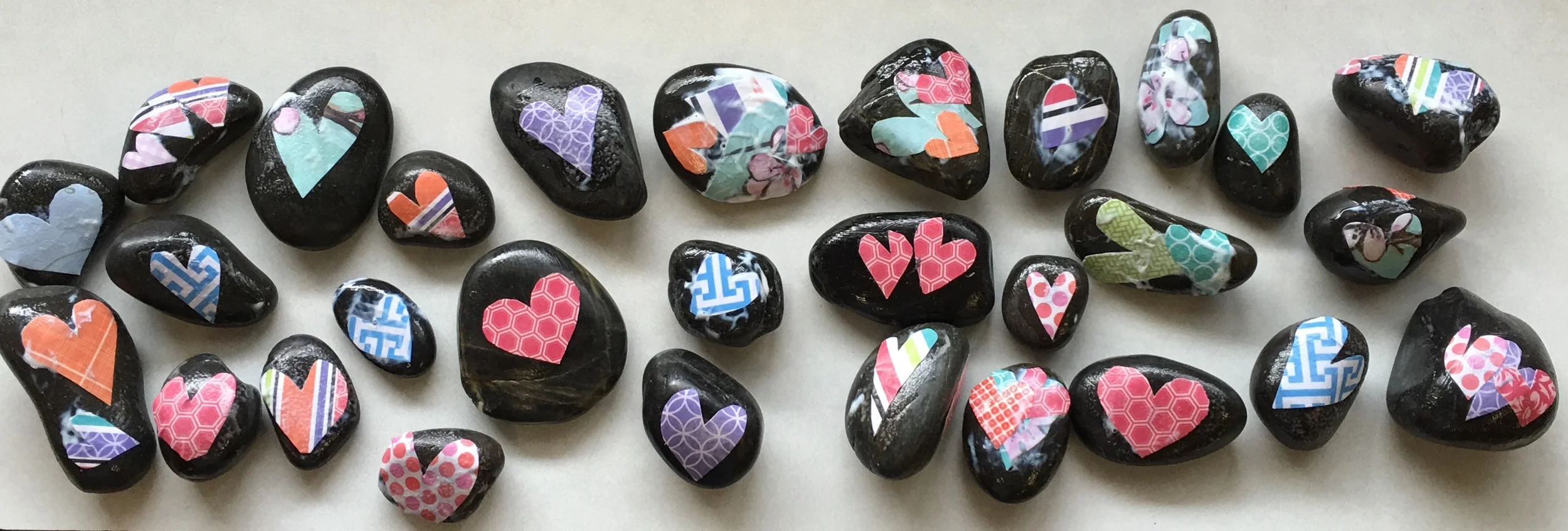Ms. Thomas' first grade class made "heart rocks" to give to CANCER patients at Martha Jefferson Hospital.