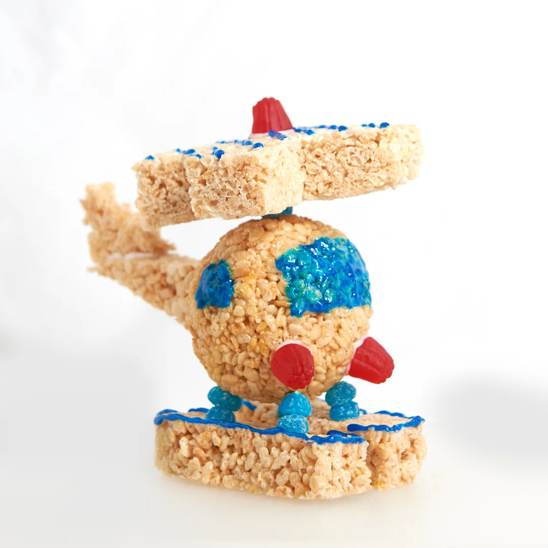 Our Rice Krispies Treats toy helicopter with moving rotors.