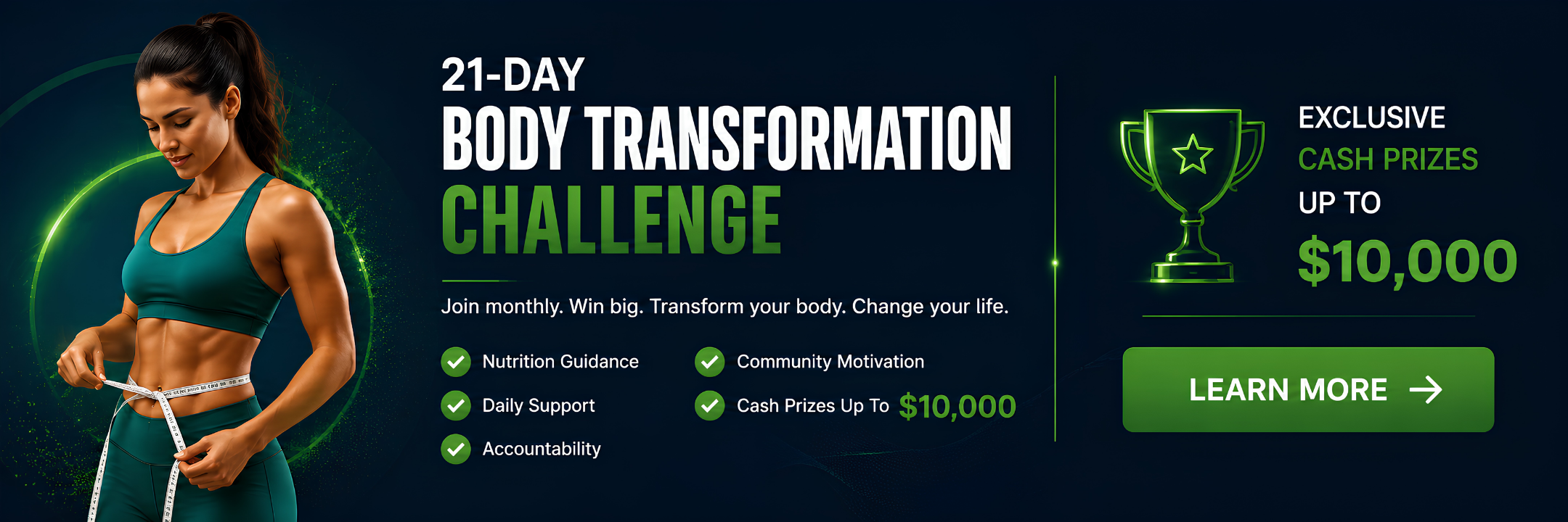 21 day body transformation challenge with $10k cash prizes