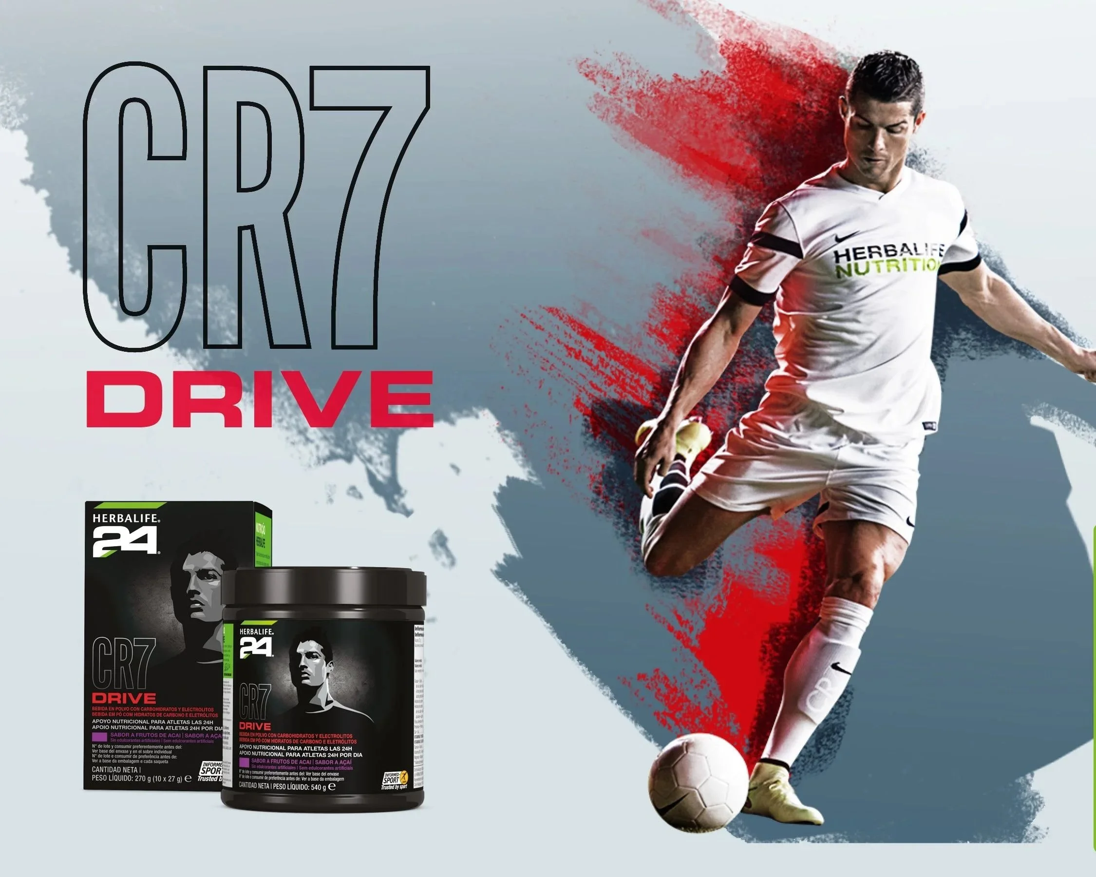 Cristiano Ronaldo has been using Herbalife 24 for the last 14 years, and created CR7 DRIVE with Herbalife to fuel athletes before, during, and after workout.