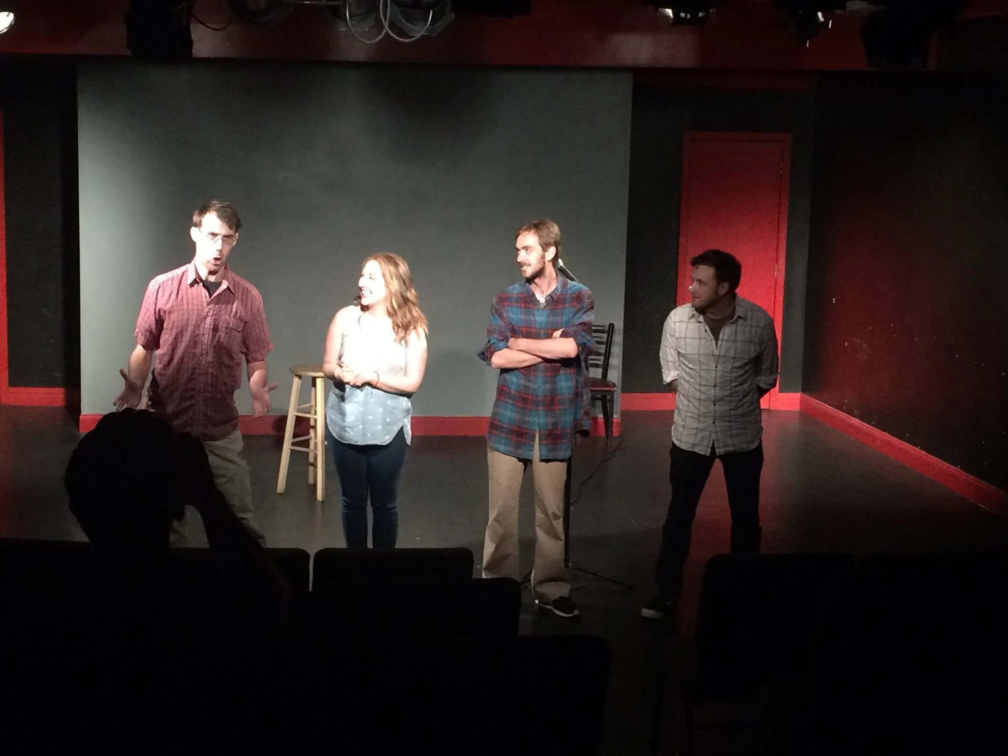 (L to R) David Lawson, Caitlin Brodnick, Nisse Greenberg, some schmo)