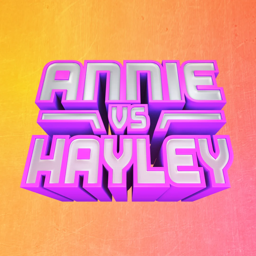 Logo for Annie vs Hayley, a competitive cooking show featuring the LeBlanc sisters. Animation and 3D model by Nick Animation Staff.