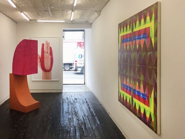  Vagary Of Abstraction: Rachel Beach, Lisa Beck, Nate Ethier, and Dan Walsh, LMAKgallery, New York, NY, June 2017  Left to Right: Rachel Beach, Nate Ethier 