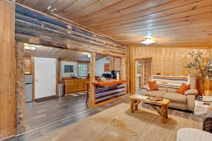 Living room area inside  The 1920's Ranch Cabin