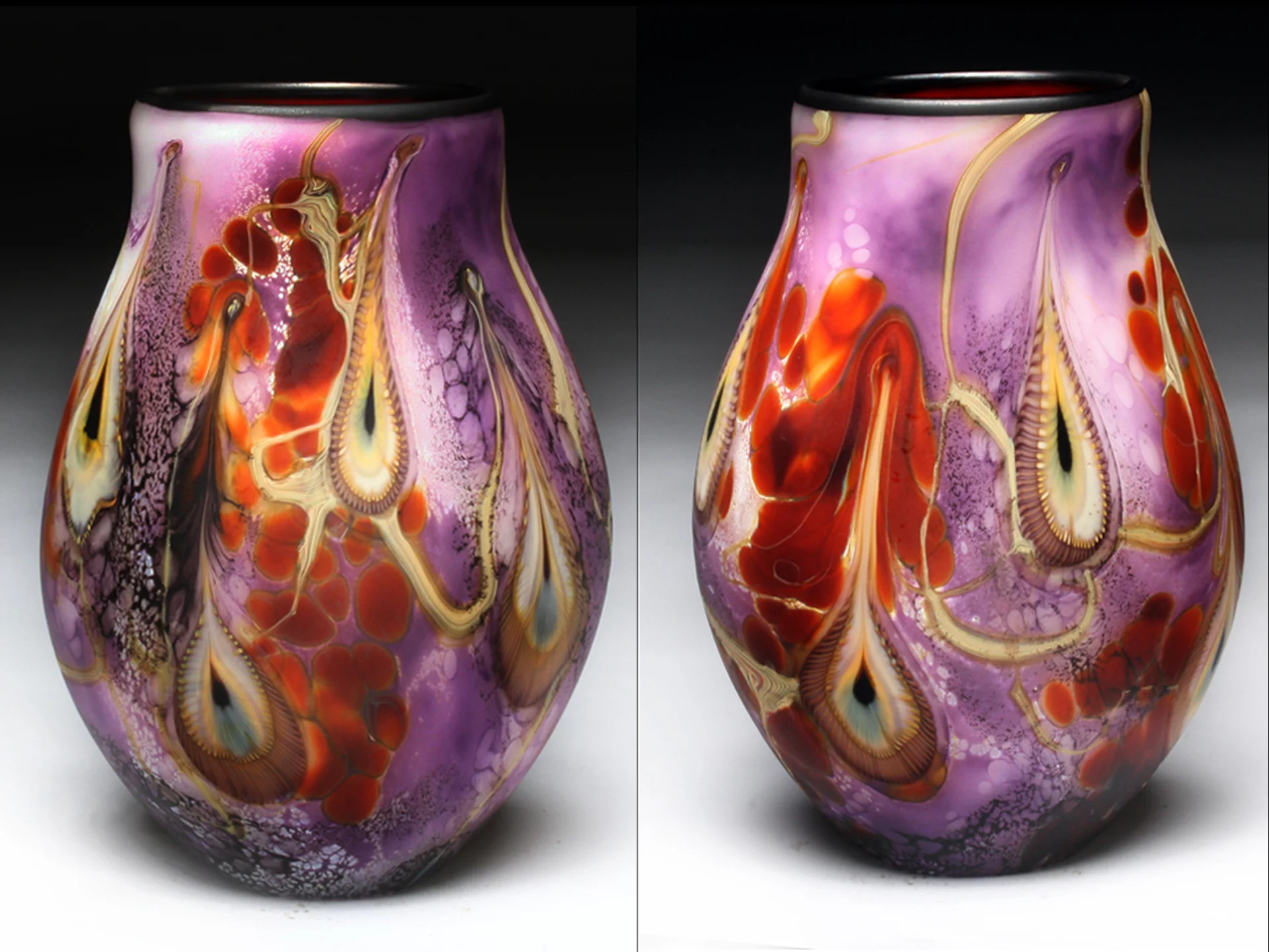 purple ivory murrine flat vase .jpg