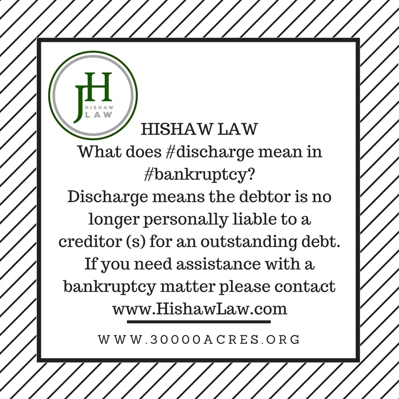 What does #discharge mean when I file #bankruptcy?