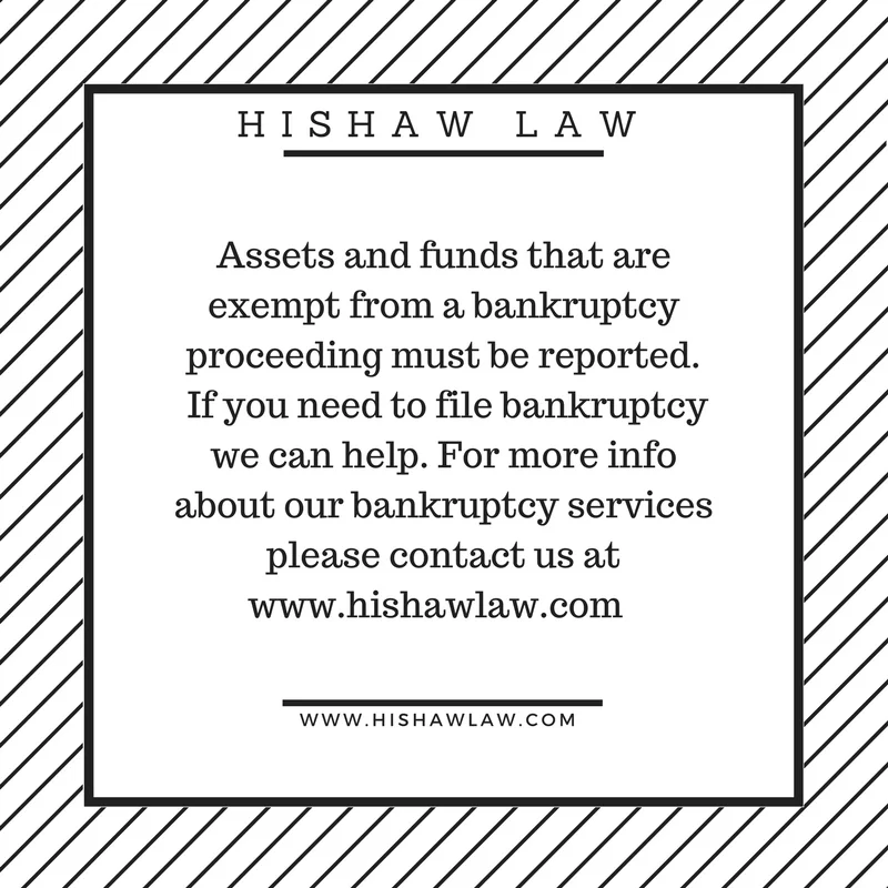 #Assets that are #exempt must be #listed on your #bankruptcy #petition.