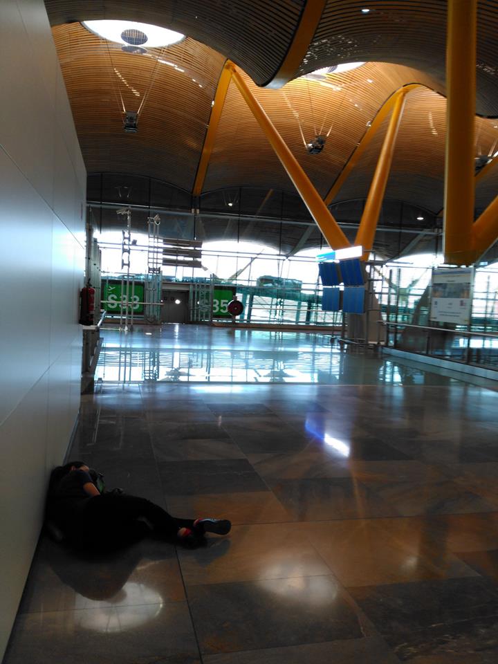 Me sleeping on the floor in the Madrid airport. We tackled Knoxville, TN, The Great Smoky Mountains, New York, New York, Madrid, Spain, and Sevilla for Semana Santa all in a little over a week. Whew!