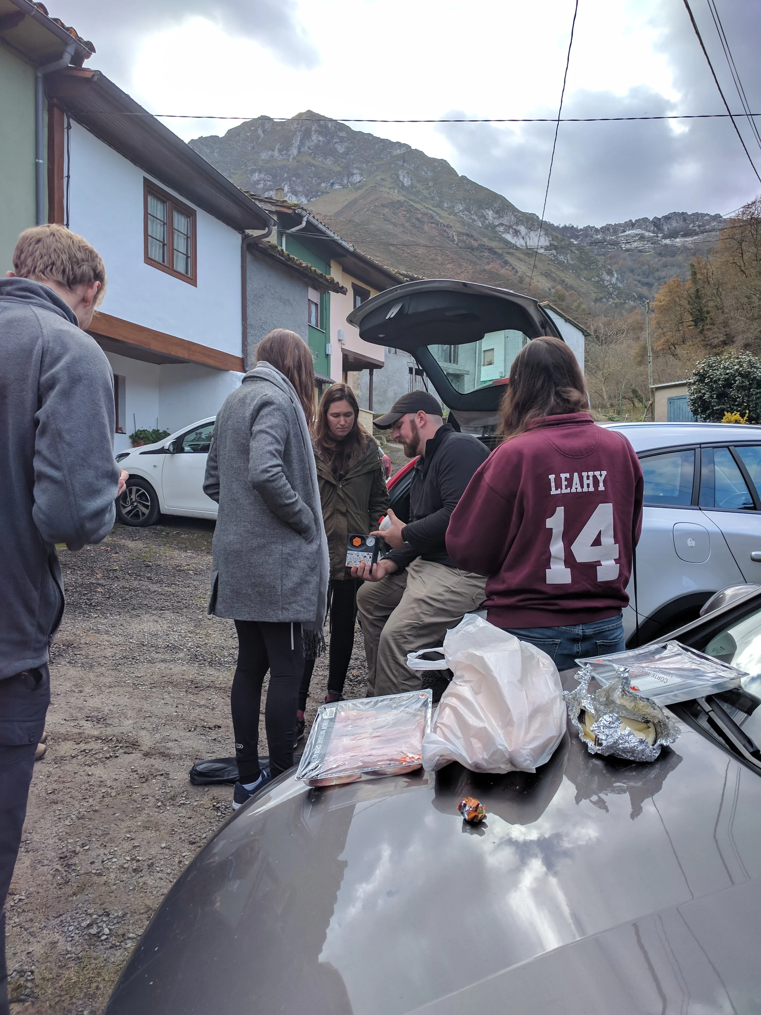 Realizing there wasn't a spare tire for the flat our friends got.