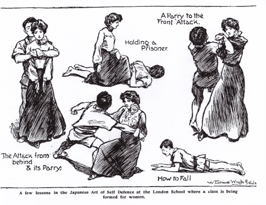 Women's jiu-jitsu classes at the London School circa 1905