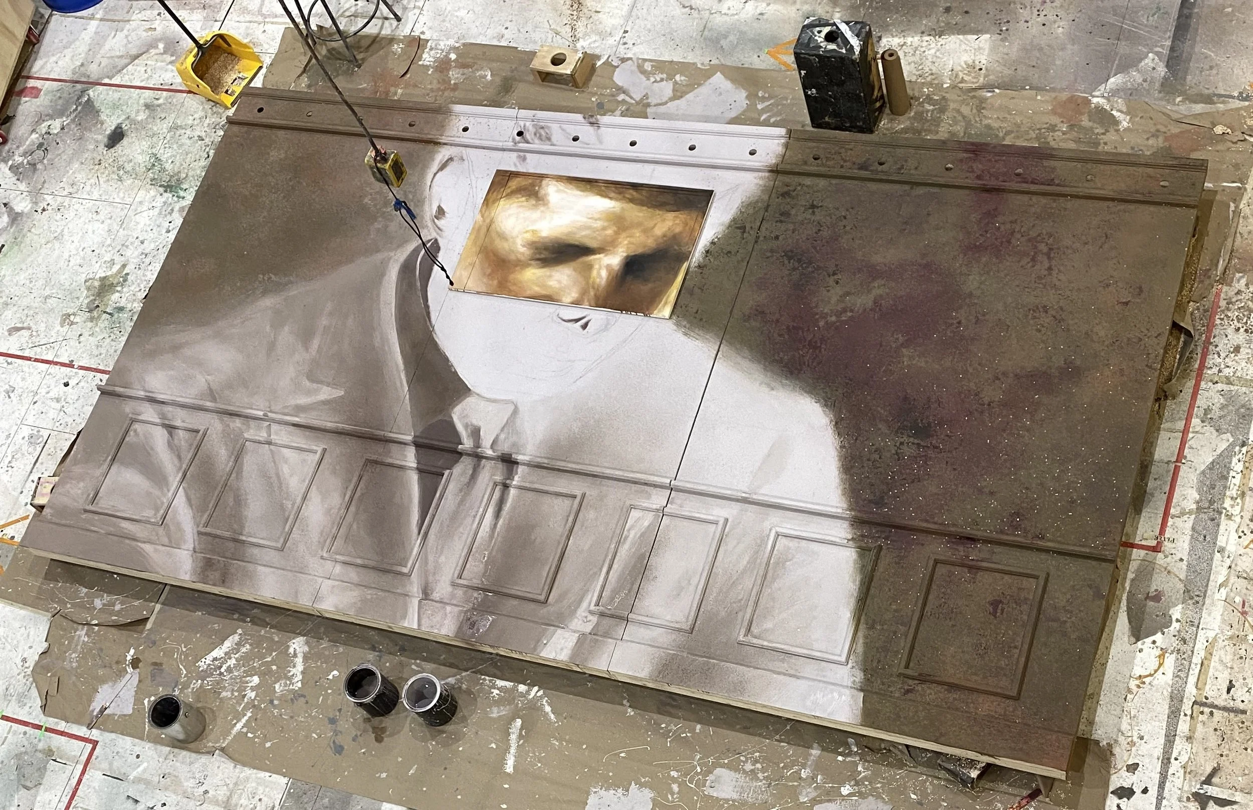  scenic painting for  Assassins  at Carnegie Mellon University 