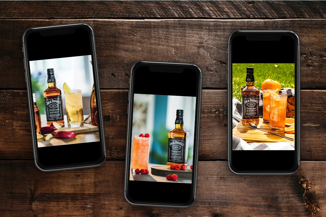 Recipe stills for Jack Daniel's cocktails for both summer and autumn seasonal.