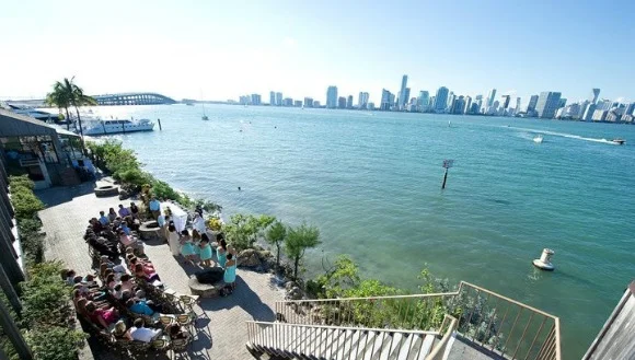 In the most sweeping restaurant view of Miami’s skyline you’ll find, this Key Biscayne landmark has been a brunch, wedding and special occasion staple for over 40 years. Looking west over Biscayne Bay one can watch Miami’s boom and bust economy as cranes and condos have made this view more dynamic as the years go on.