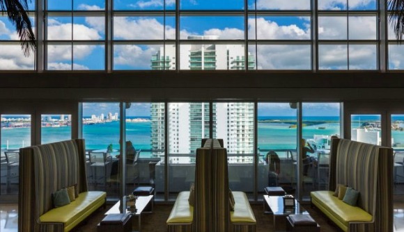 The best urban view in the city has to belong to Atrio on the 25th floor of the Conrad Hotel in Brickell. The western view out of the dining room gives you the Brickell skyline and sprawling Miami in the background, while the eastern view from the patio has you towering above the Rickenbacker causeway as it stretches across the Bay to Key Biscayne.