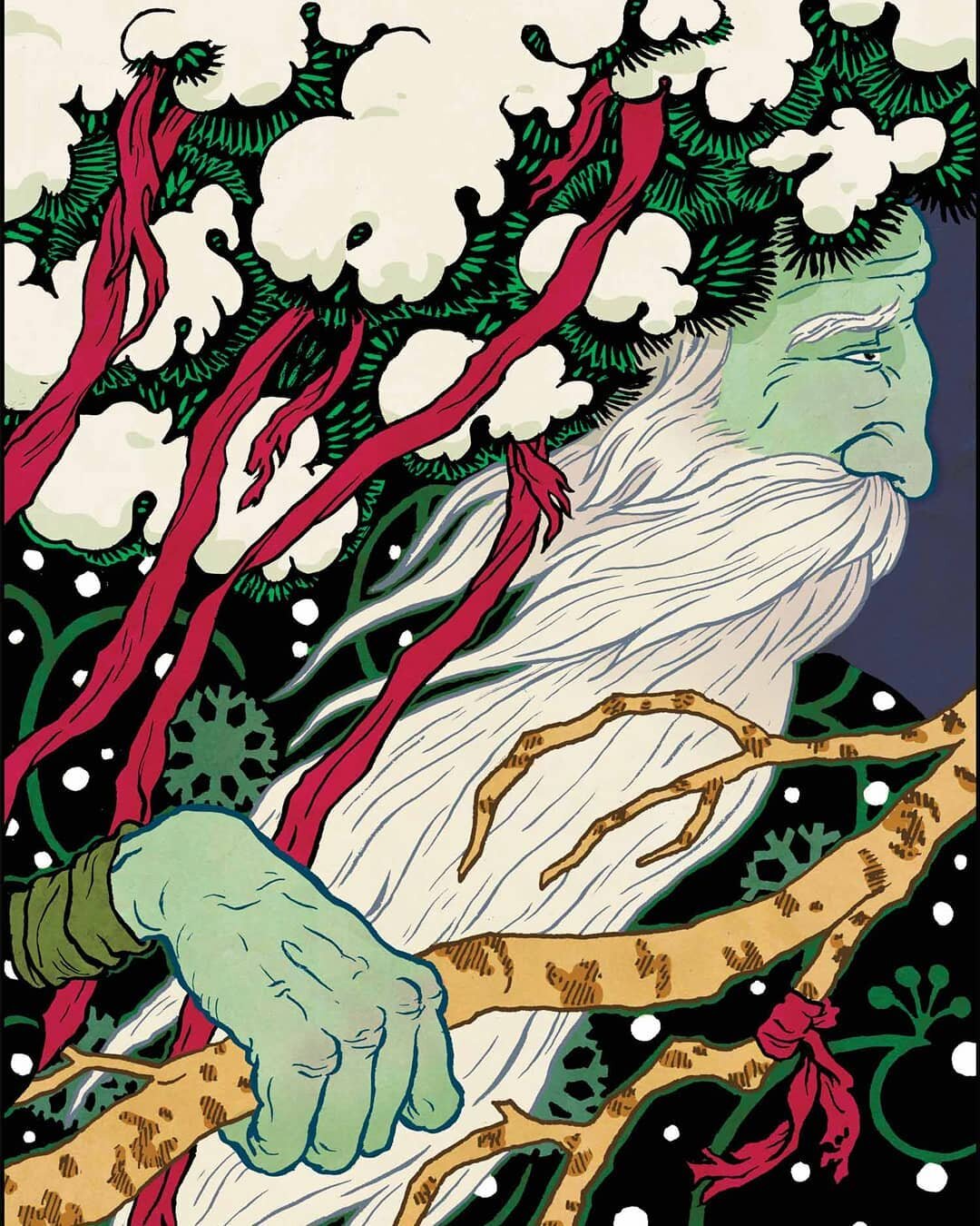 Happy Winter Solstice. The deepest night of a dark year, and I look forward to the warm lights of a family Christmas just around the bend. I wish you all a good end to 2020 and an auspicious start to 2021. 

I drew this Father Christmas/ Old Man Wint