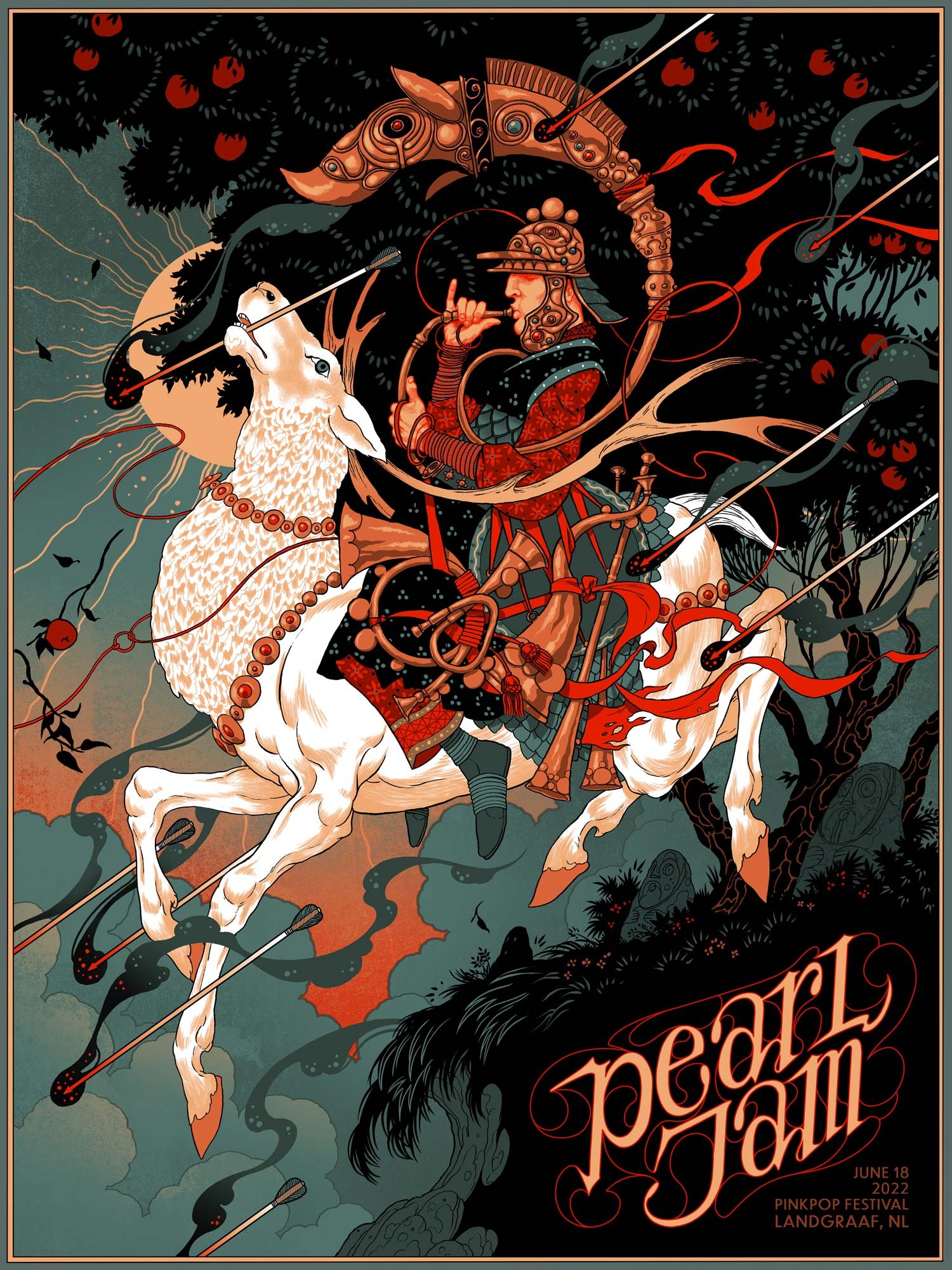 Pearl Jam poster, PinkPop — Peter Diamond Illustration