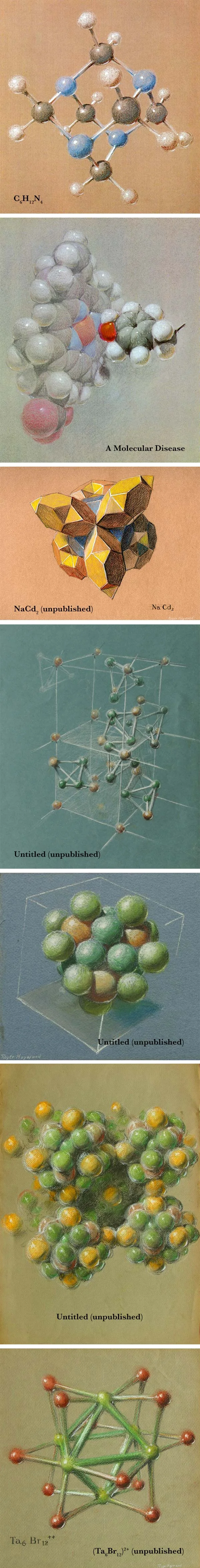 Roger Hayward’s pastel drawings for Linus Pauling. Image source: Special Collections & Archives Research Center, Oregon State University Libraries.