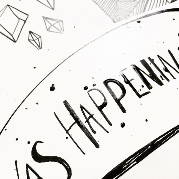 detail van het origineel (handlettering met pen en inkt) ©darjabrouwers