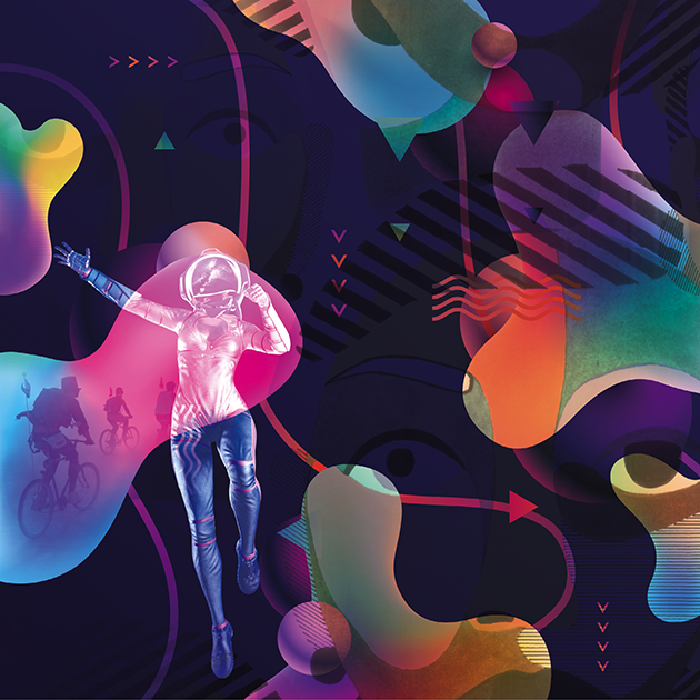  Forward Festival Parnassos   Illustratie voor het Forward Festival van Parnassos, hèt cultuurcentrum van Universiteit van Utrecht. 