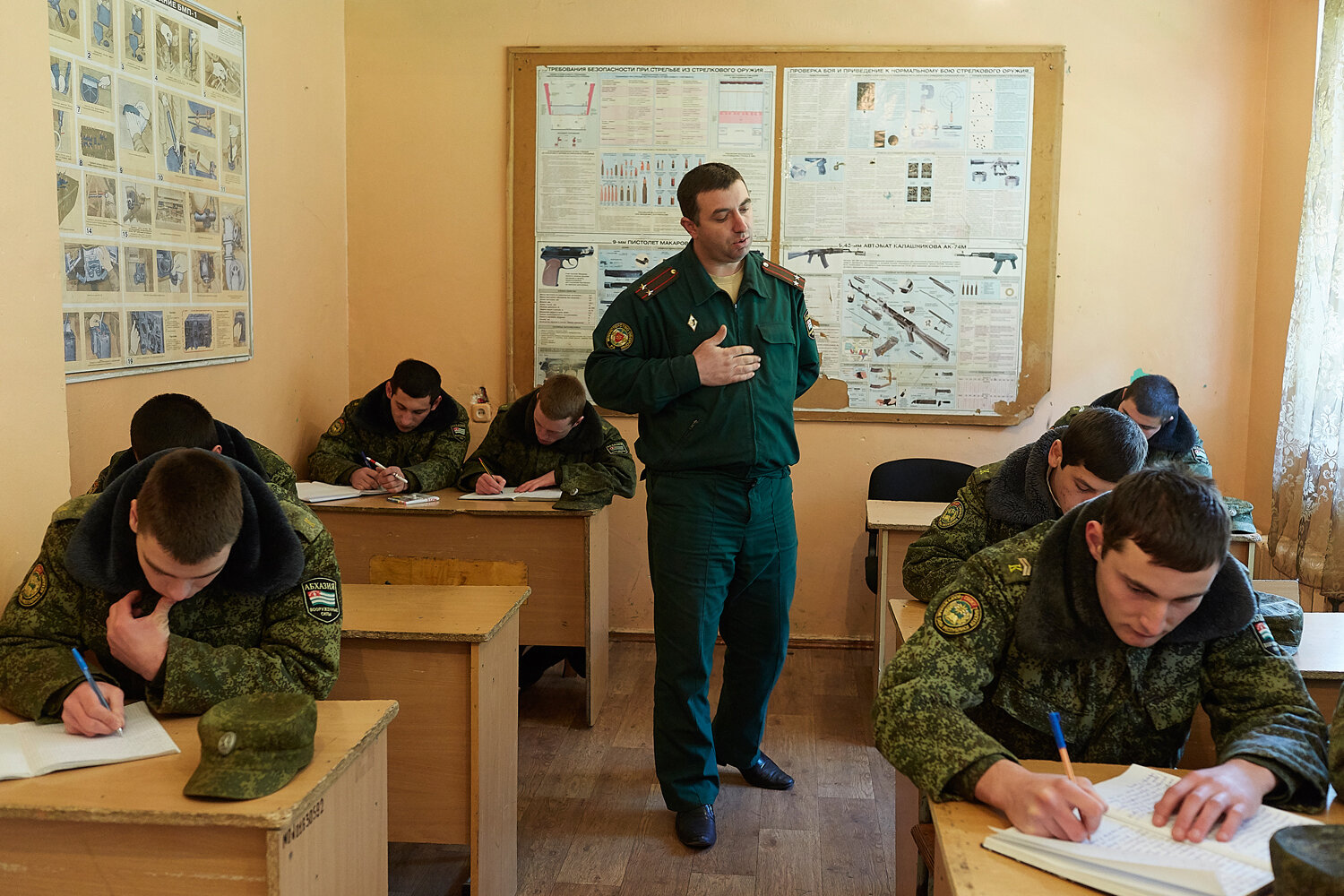 Abkhazia, Sukhum, 26/01/2016. A lesson at the Military Academy in Sukhum.