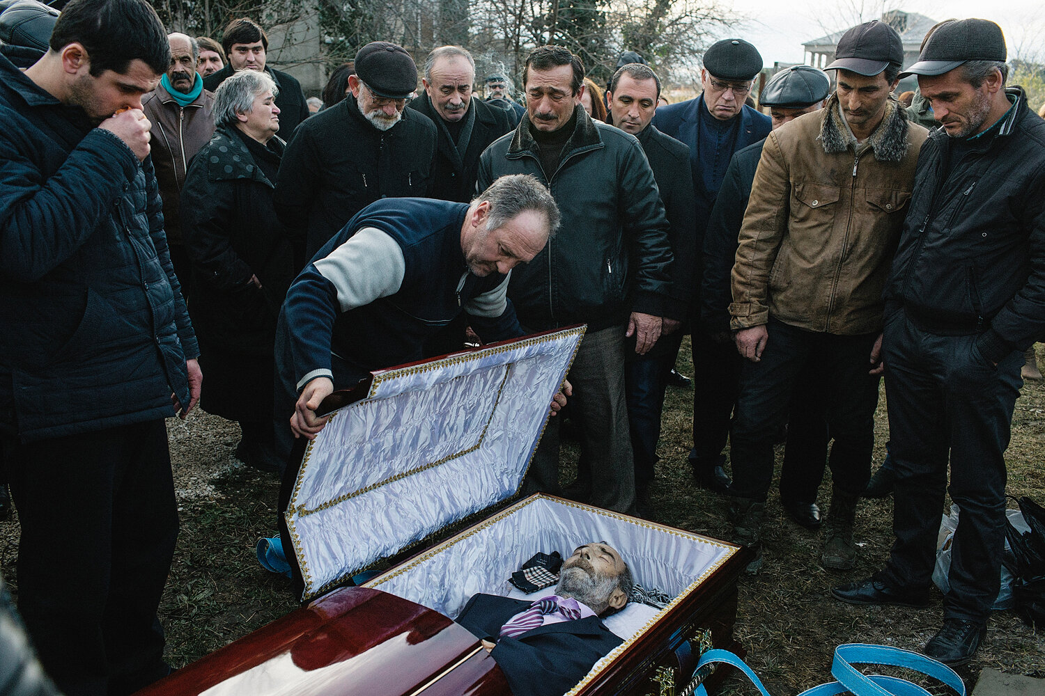  Abkhazia, Ldzaa village, 17/01/2016. The funeral of Otar Hunzaria, one of the most famous Abkhazian folk artist and composer.  
