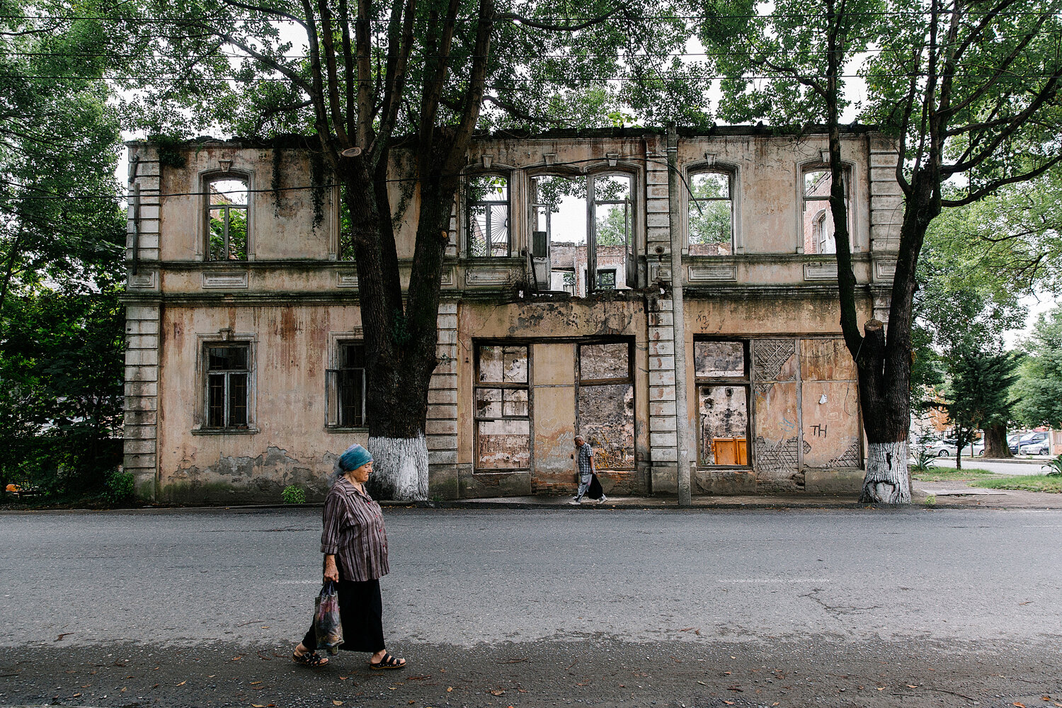  Abkhazia, Sukhum, 09/09/2015. Ruined buildings. Georgian-Abkhazian war 1992/93. 