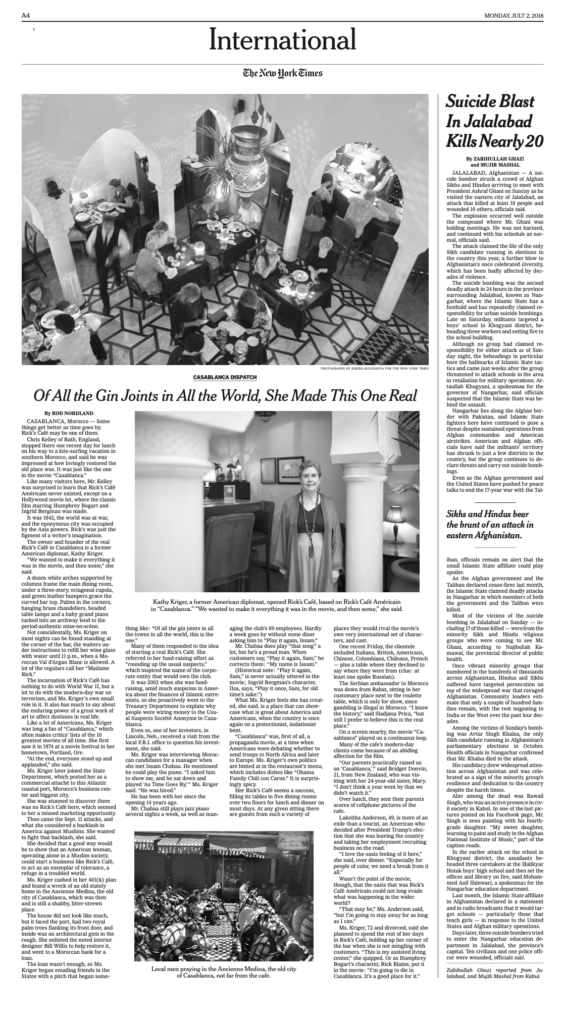  Publication:   The New York Times   Date: 02.07.2018   