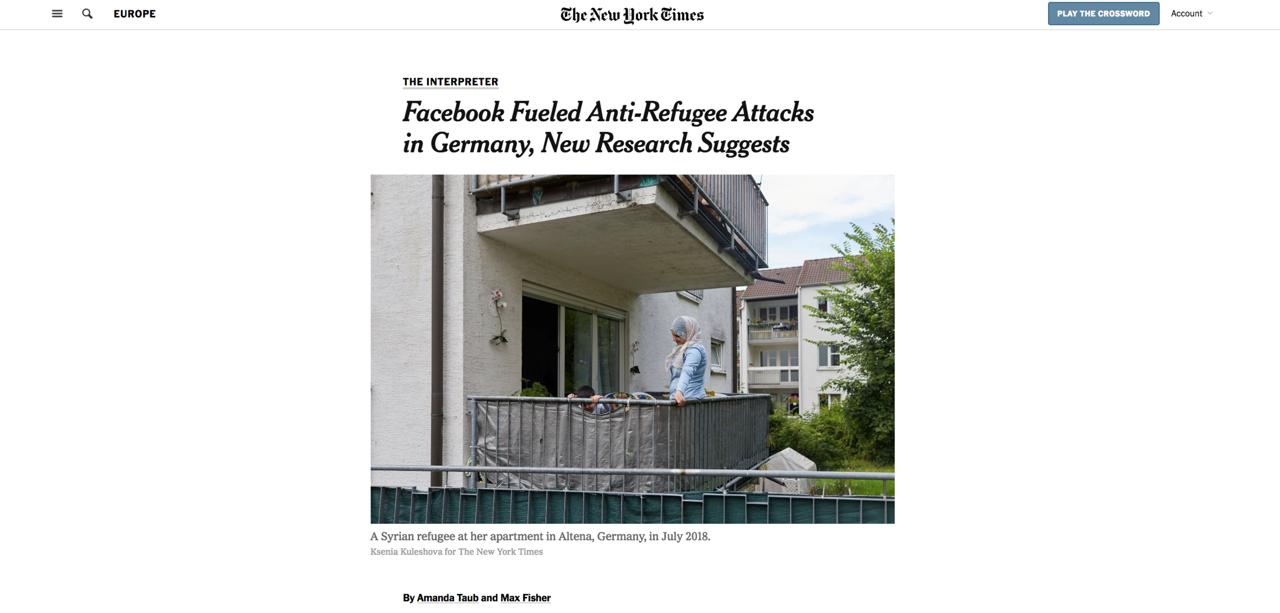  Publication:   The New York Times   Date: 21.08.2018   