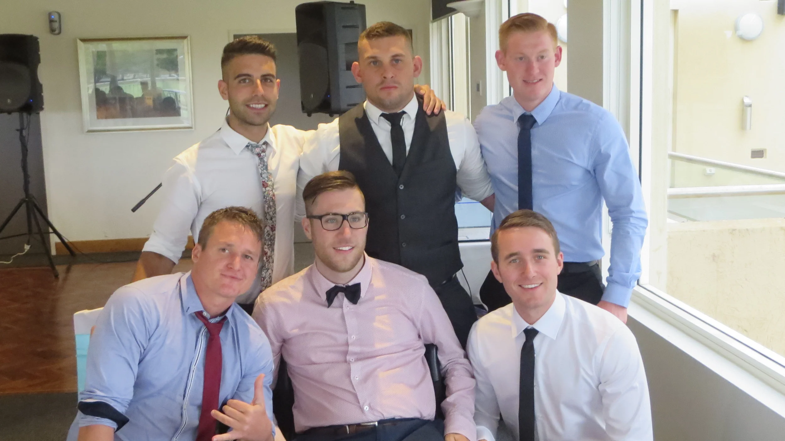 Mates at the wedding