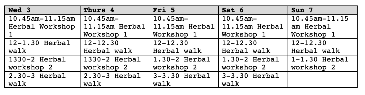 Workshop Schedule: Timings subject to change