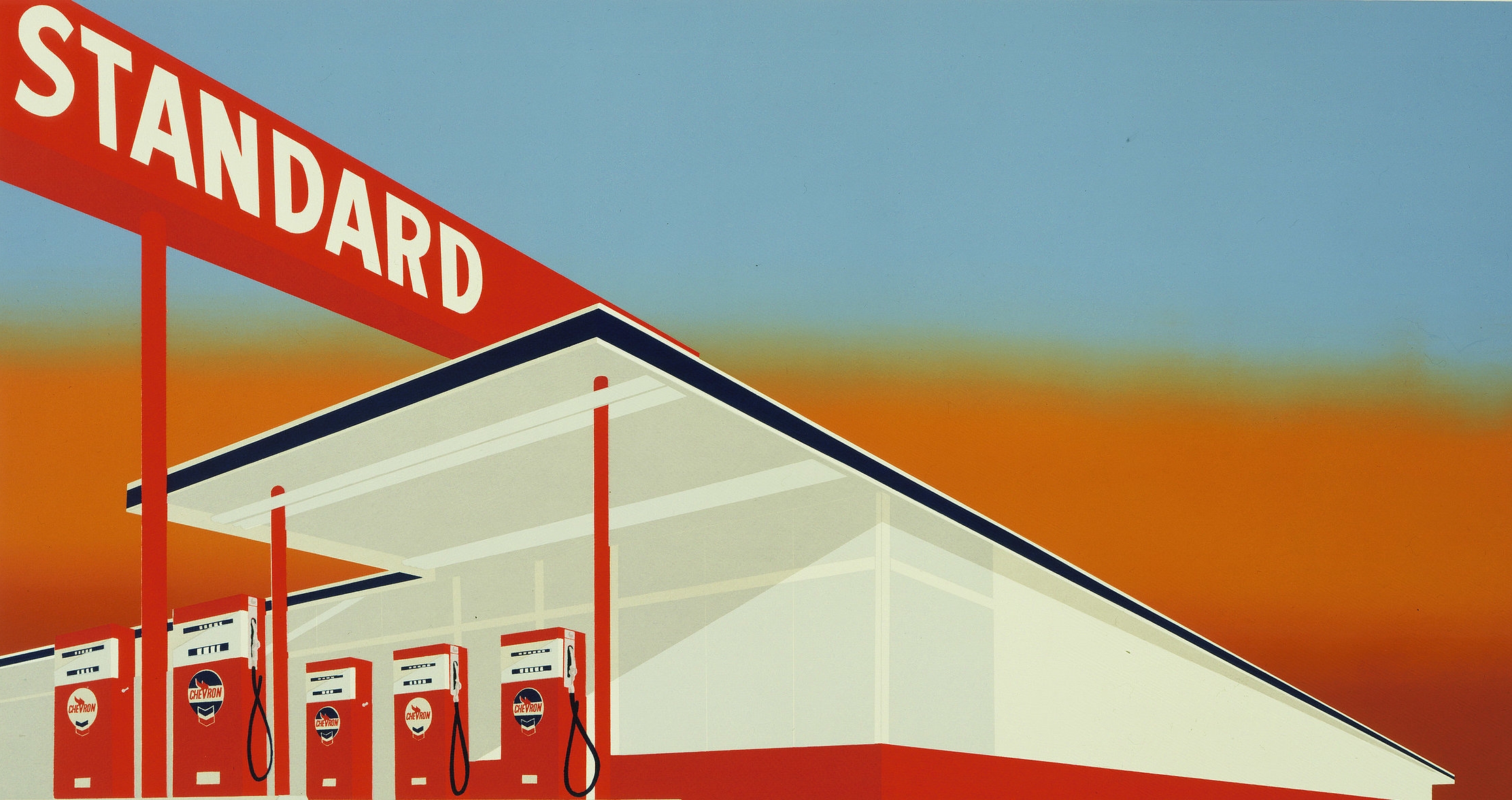  Edward Ruscha's 1966 print  Standard Station &nbsp;is one of 200 works that were brought together for the British Museum's major spring exhibition for 2017,&nbsp;  The American Dream: from pop to present .  It was the Museum's first headline show to