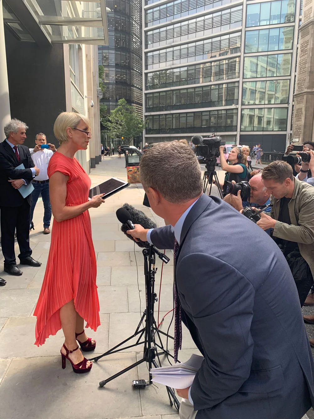 Heather Mills speaking in London.