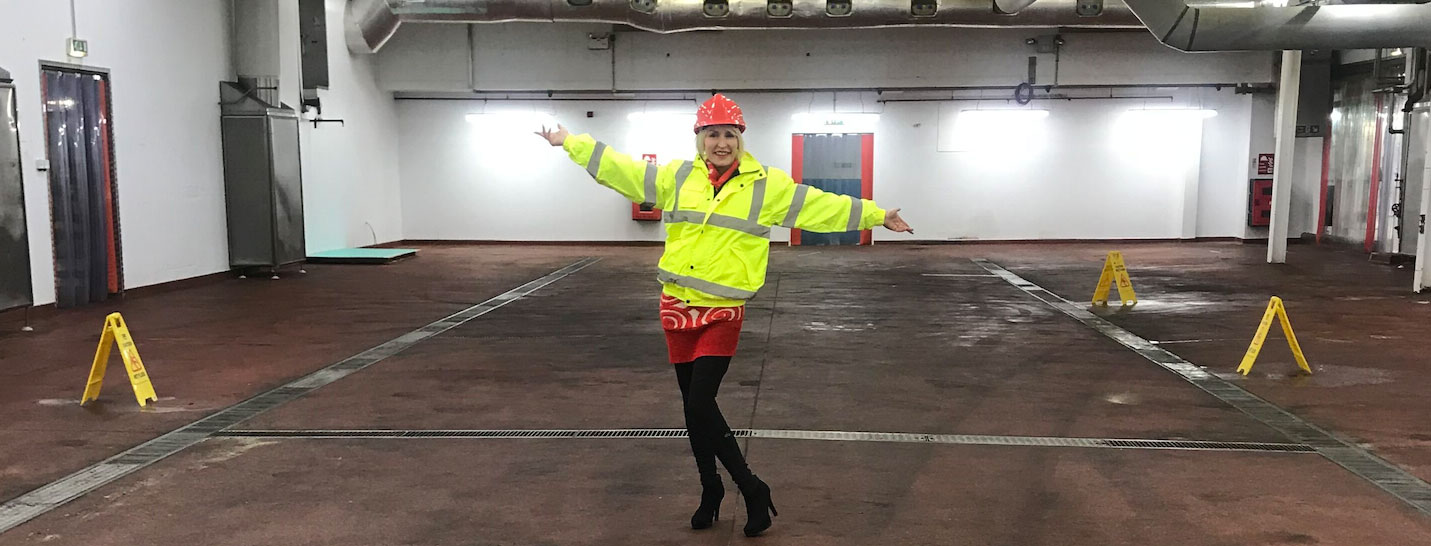 Heather in the former Walkers factory at Peterlee, which will open as a VBites factory this summer.