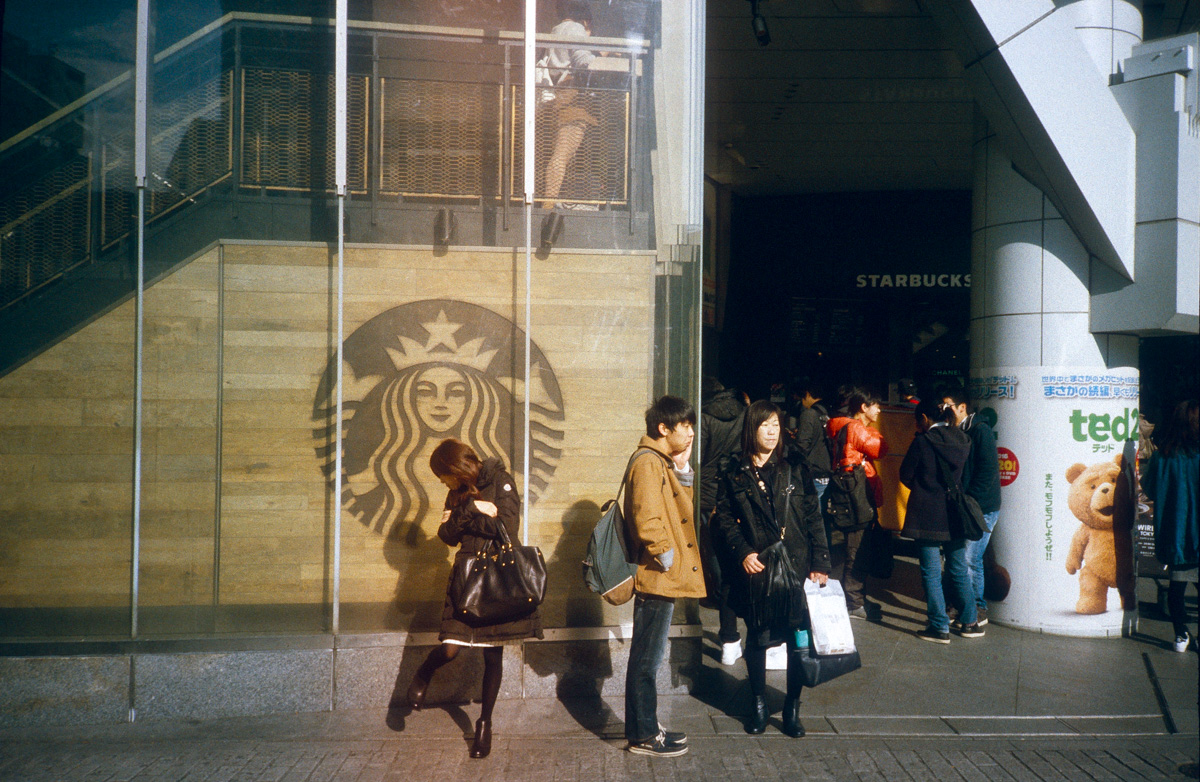 In this case it kind of works. The light leak almost looks like a spot light on the girl. Usually it sucks.