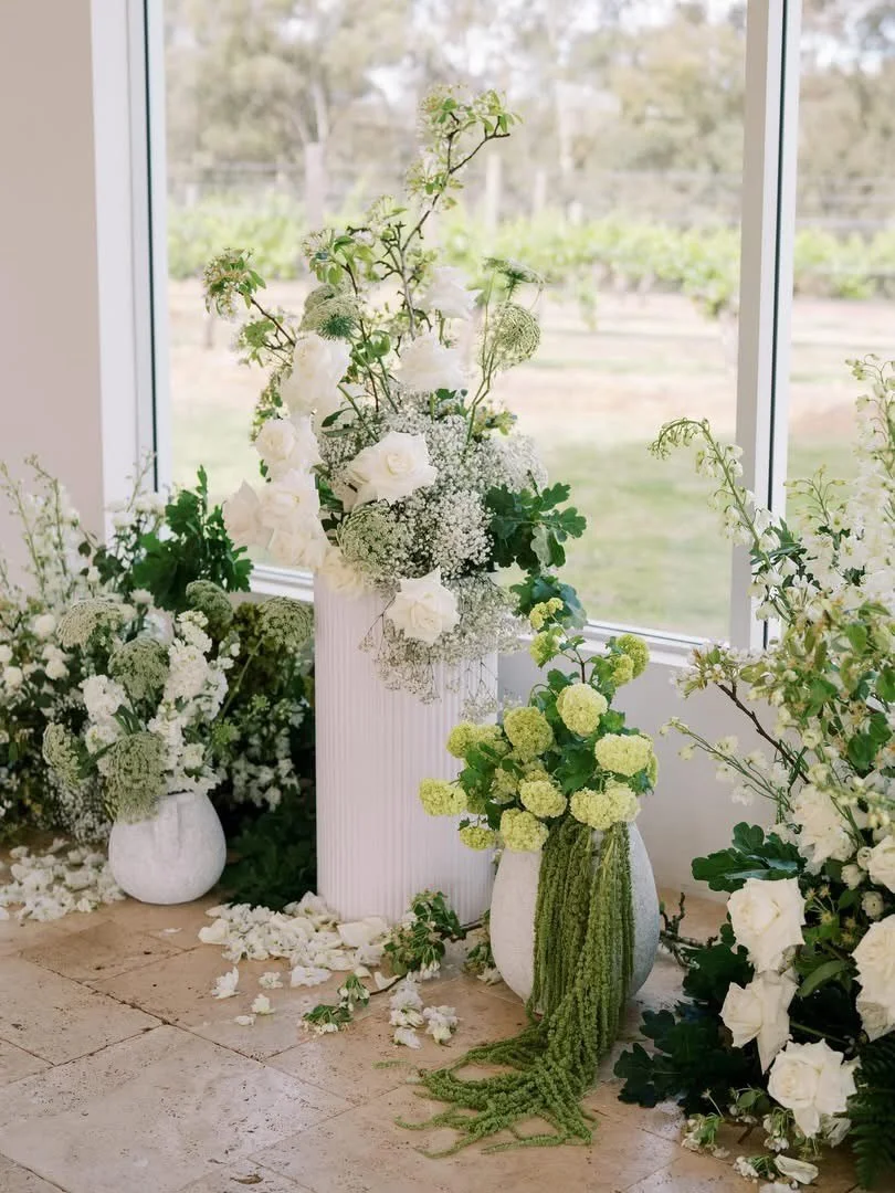 Loved being a part of S + C&rsquo;s wedding at @nikolaestateweddings 🤍 .. and always love seeing blooms through the lens of @ameliaclairephoto 🤍🤍