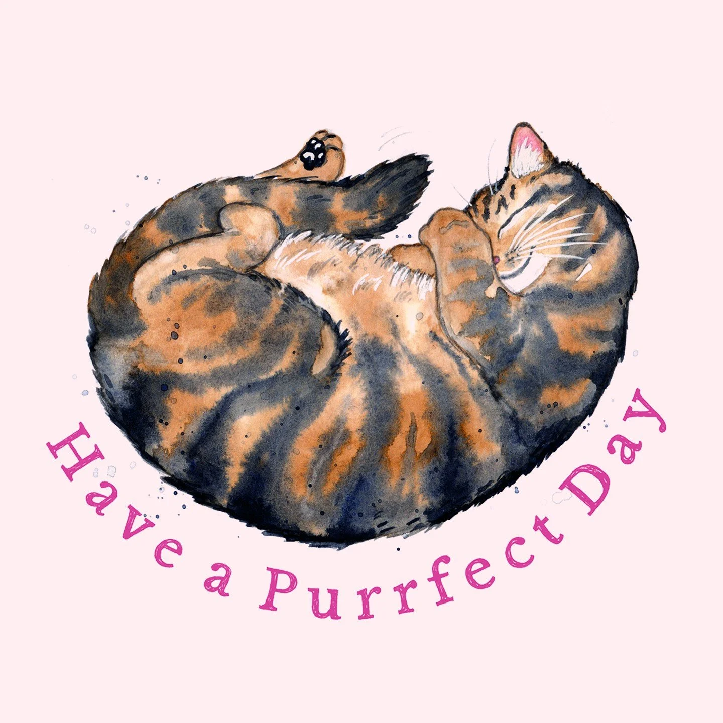 Wishing you a purrrrrrfect day :) 
#cats #watercolour #calico