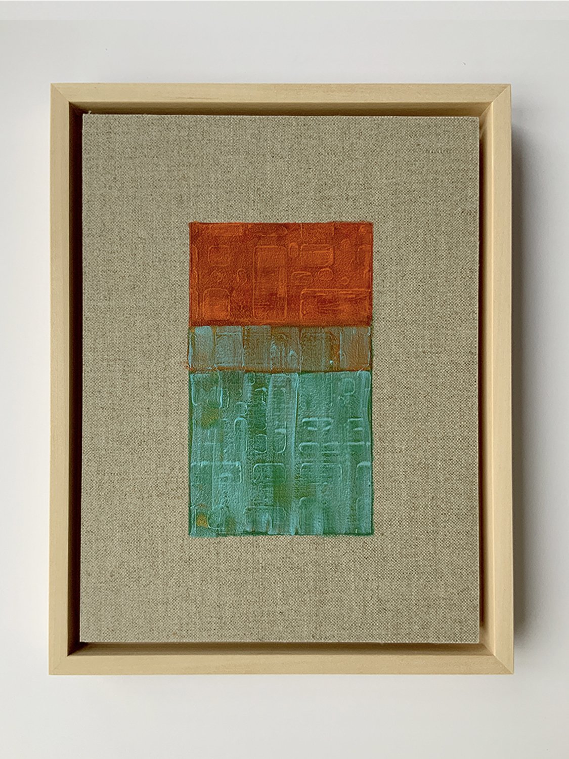 PATTERN 2   27 x 21cm  Acrylic on linen. by Jo Angell